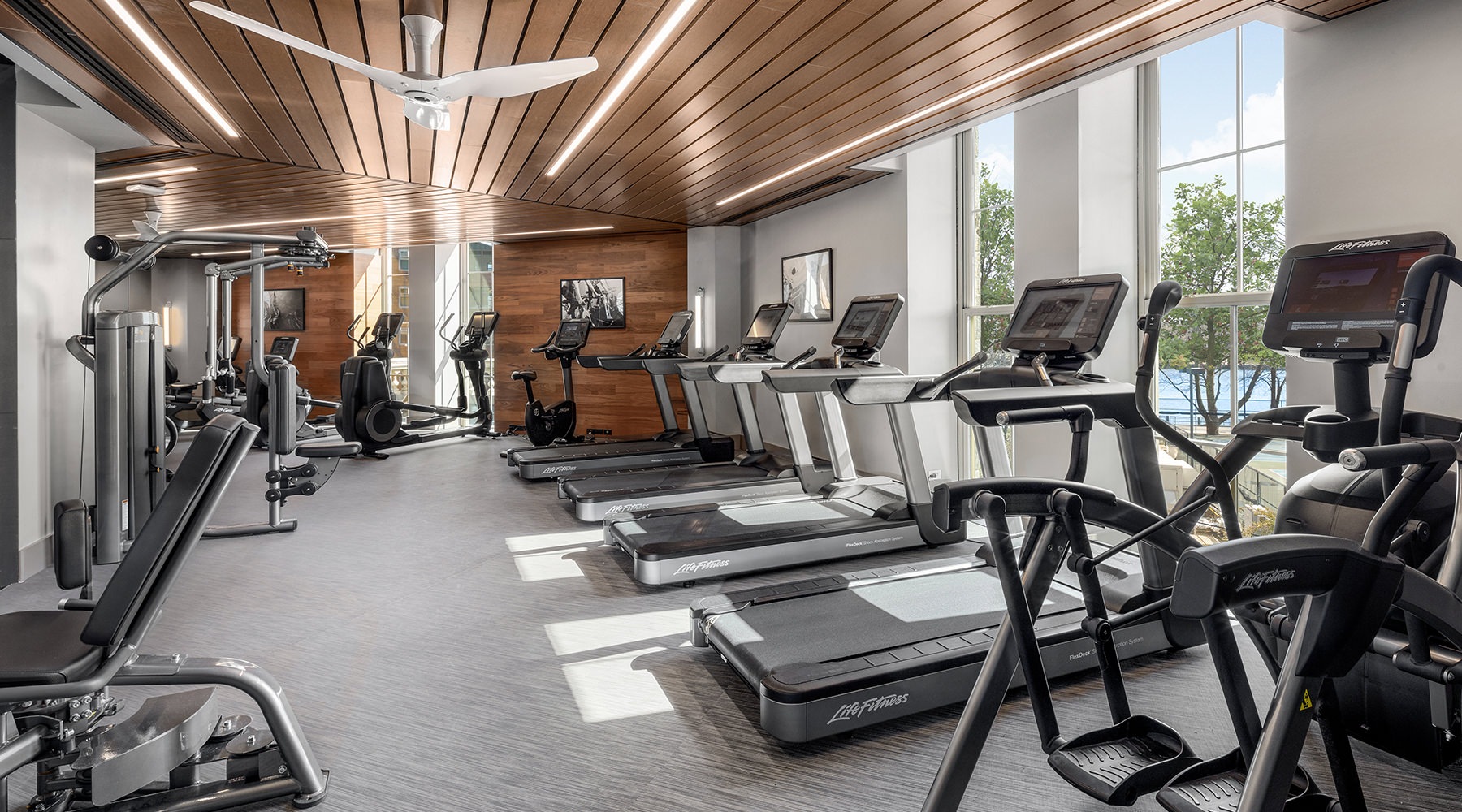 gym with workout equipment