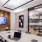 a conference room with a large screen